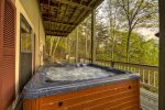 Hot tub on terrace level